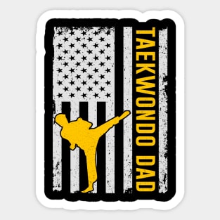 USA Taekwondo Dad American Flag Fathers Day Gift Sticker